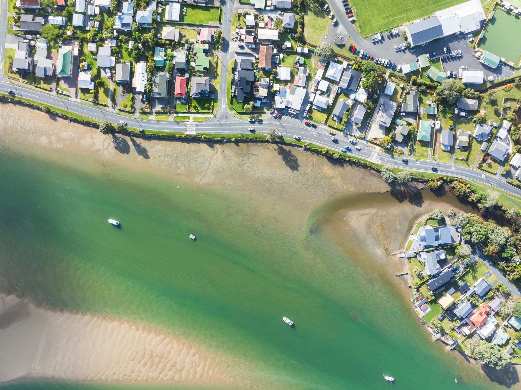 Aerial view of coastal land suitable for investment